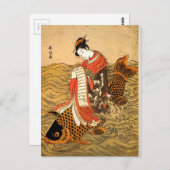 Koi Riding Briefkaart (Voorkant / Achterkant)