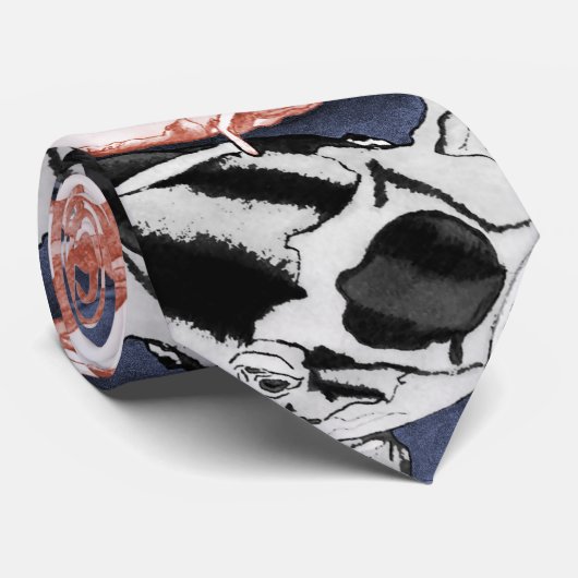 Koi (rood en zwart) stropdas (Opgerold)