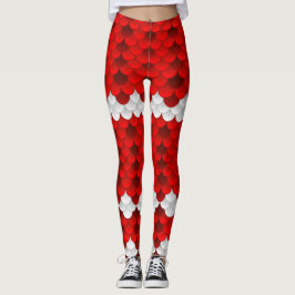 Koi (rood/wit) Zeemeermin Schaal Leggings