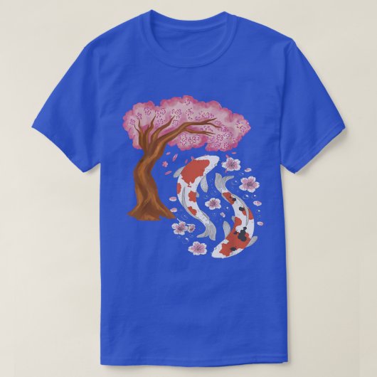 Koi Sakura Tree Japans Koi Carp Cherry Blossom N T-shirt (Design voorkant)