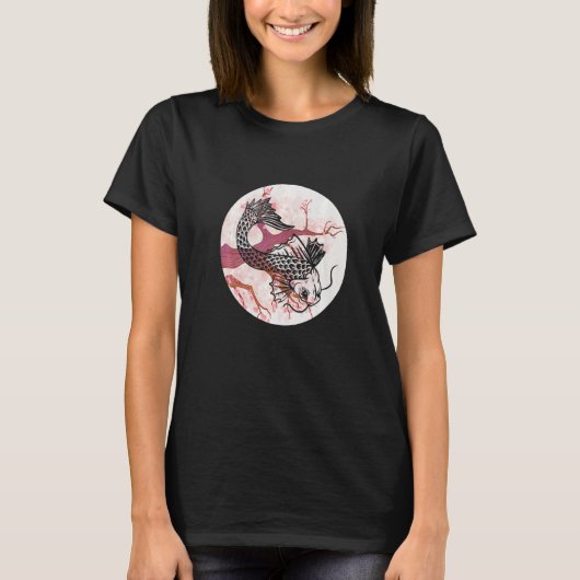 Koi Sakura Tree ProWelvaart Cherry Blossom Japans T-shirt (Voorkant)