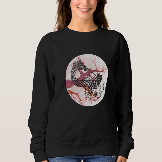 Koi Sakura Tree ProWelvaart Cherry Blossom Japans Trui (Voorkant)