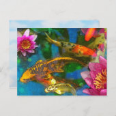 koi spel, poscard briefkaart (Voorkant / Achterkant)