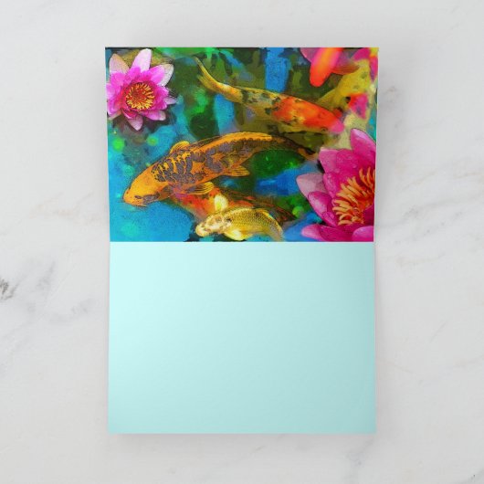 Koi spelen, Koi wenskaarten Kaart (Binnen)