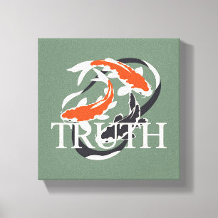 Koi Symbool van Waarheid Zen Filosofie Geïnspireer Canvas Afdruk