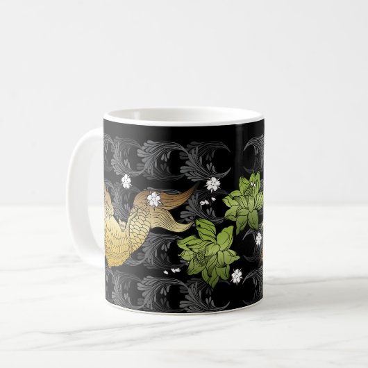 Koi Tasse schwarz Koffiemok (Voorkant links)