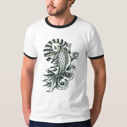 Koi-Tattoo geïnspireerd T-shirt (Voorkant)