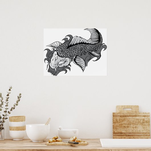 Koi-Tattoo - Poster (Keuken)