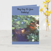 Koi Verjaardag Kaart (Gele Bloem)