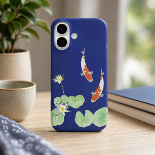 Koi Vijver Blauw iPhone 16 Barely There Hoesje