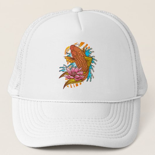 Koi Vijver Dromen Trucker Pet (Voorkant)