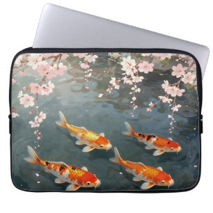 Koi Vijver Kersenbloesem Sereniteit Laptop Sleeve