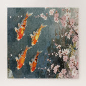 Koi Vijver Kersenbloesem Sereniteit Legpuzzel (Horizontaal)
