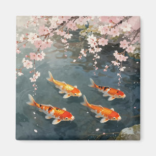 Koi Vijver Kersenbloesem Sereniteit Magneet