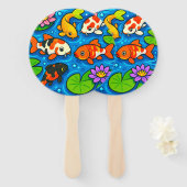 Koi Vijver Kunst Handwaaier (Voorkant en achterkant)