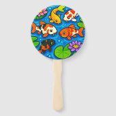 Koi Vijver Kunst Handwaaier (Voorkant)