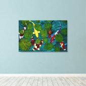 KOI VIJVER verpakt canvas print (Insitu (Houten vloer))