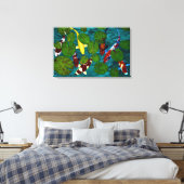 KOI VIJVER verpakt canvas print (Insitu (Slaapkamer))