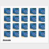 Koi Vijver Vierkante Sticker (Vel)