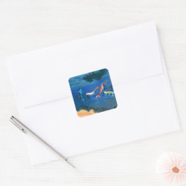 Koi Vijver Vierkante Sticker
