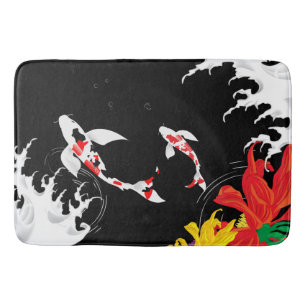 Koi Vijver - zwart - Japanse Design Deken Badmat