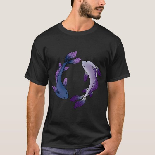 koi vis - blauw en paars t-shirt (Voorkant)