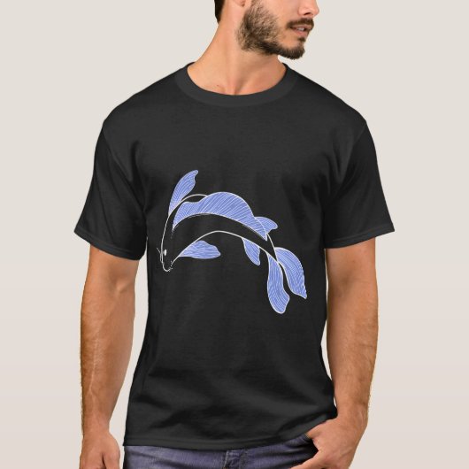 koi vis - blauw t-shirt (Voorkant)