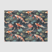  Koi Vis Bloemenvijver Decoupage Tissuepapier (Voorkant)