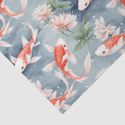 Koi Vis Bloemenvijver Decoupage Tissuepapier (Detail)