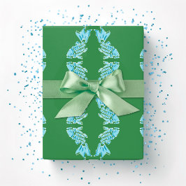 Koi Vis Chinoiserie Ogee in Groen en Aqua Cadeaupapier