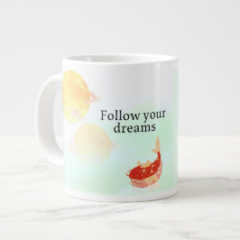 Koi Vis Droom Citaat Kunstprint – "Volg Je Droom Grote Koffiekop