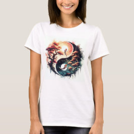 Koi Vis en Kersenbloesem Yin Yang T-shirt