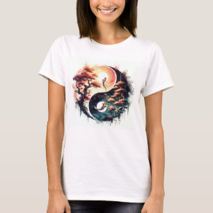 Koi Vis en Kersenbloesem Yin Yang T-shirt