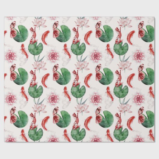Koi vis en leugens Japans thematisch ontwerp Cadeaupapier (Vlak)