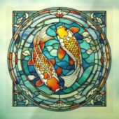 Koi Vis Glas in lood Japans Aziatisch Vis Raamsticker (Vel 3)