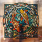 Koi Vis Glas in lood Japans Aziatisch Vis Raamsticker (Vel 2)