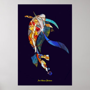 Koi-vis in Afbeelding voor decor-artistiek ruimtev Poster