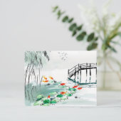 Koi Vis In Een Rustige Vijver China Briefkaart (Staand voorkant)