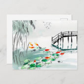 Koi Vis In Een Rustige Vijver China Briefkaart (Voorkant / Achterkant)