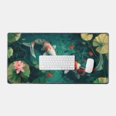 Koi Vis In Water Rode Lotus Illustratie Kunst Bureaumat (Keyboard & Muis)
