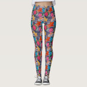 Koi vis Japans Tattoo met golfflessenpatroon Leggings (Voorkant)
