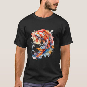 Koi Vis Japanse Koi Karper Vis Aquarel Aziatische  T-shirt