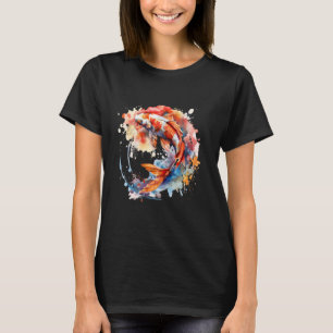 Koi Vis Japanse Koi Karper Vis Aquarel Aziatische  T-shirt