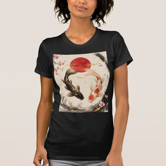 Koi Vis Japanse Kunst Dames T-Shirt (Voorkant)