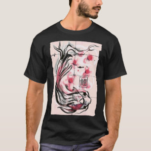 Koi Vis Japanse Sakura Kersenbloesem Grafisch T-shirt