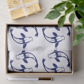 Koi Vis Karp #2 Doe-het-zelf Kleuren Blauw Tissuepapier (Geschenk)