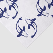 Koi Vis Karp #2 Doe-het-zelf Kleuren Blauw Tissuepapier (Detail)