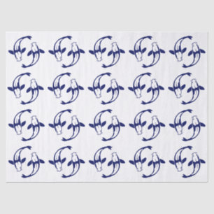 Koi Vis Karp #2 Doe-het-zelf Kleuren Blauw Tissuepapier