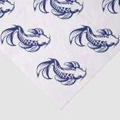 Koi Vis Karp #2 Doe-het-zelf Kleuren Blauw Tissuepapier (Detail)