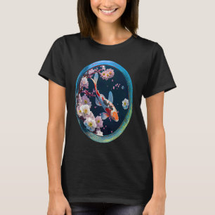 Koi vis karper kersenbloesem vis lens fotografie t-shirt